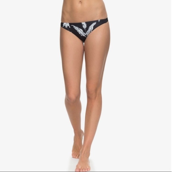 NWT Roxy Black & White Palm Print Bikini Bottoms - Picture 4 of 8